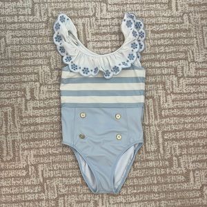 Janie and Jack baby blue and white sailor bathing suit